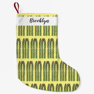 Asparagus cartoon illustration small christmas stocking