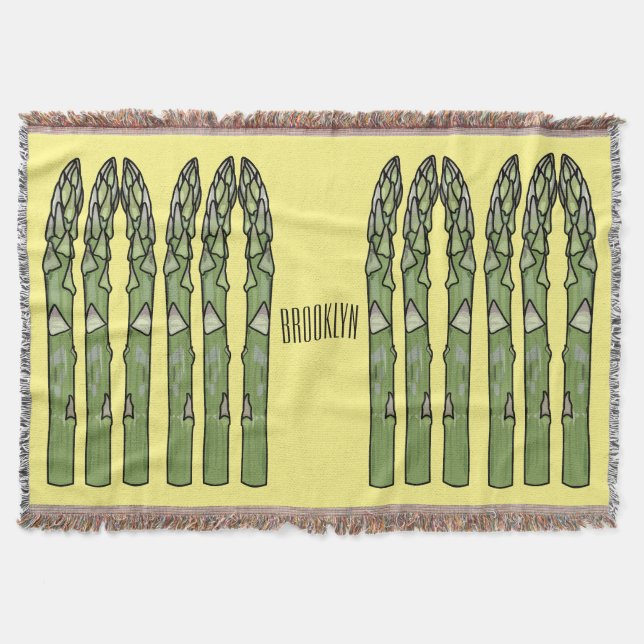 Asparagus cartoon illustration  throw blanket (Front)