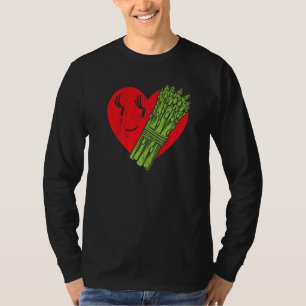 Asparagus Heart Garden Vegetable Vegetarian Vegan T-Shirt