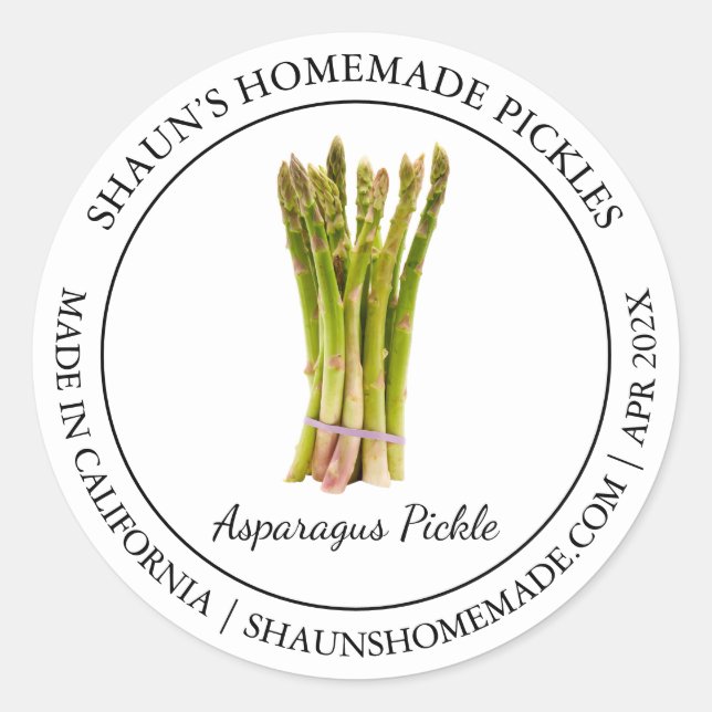 Asparagus Pickle Modern label (Front)