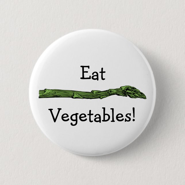 Asparagus spear 6 cm round badge (Front)