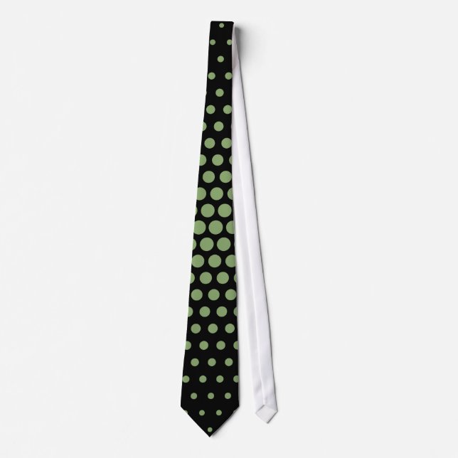 Asparagus Techno Dots Modern Black Tie (Front)