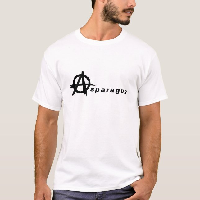 Asparagus with Anarchy Symbol T-Shirt (Front)