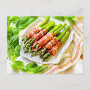Asparagus Wrapped in Prosciutto Holiday Postcard