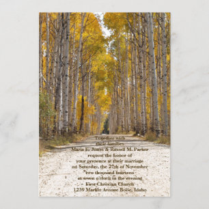 Aspen Alley In Autumn Wedding Invitation