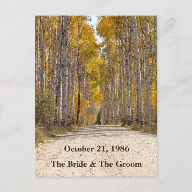 Aspen Alley In Autumn Wedding Postcards (Front)