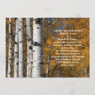 Aspen Alley In Fall Orange Wedding Invitations