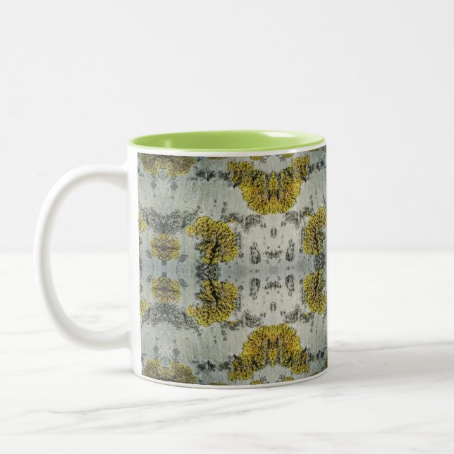 Aspen Bark Texture Two-Tone Coffee Mug (Left)