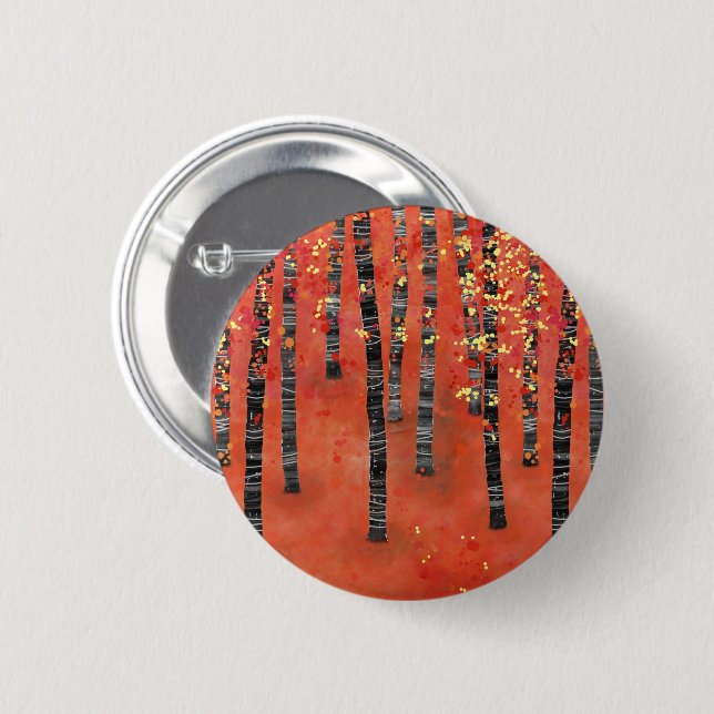 Aspen Birch Forest 6 Cm Round Badge (Front & Back)