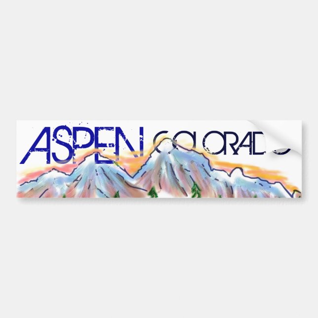 Aspen Colorado artistic mountain sticker (Front)