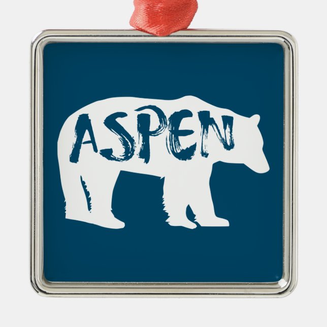 Aspen Colorado Bear Metal Ornament (Front)