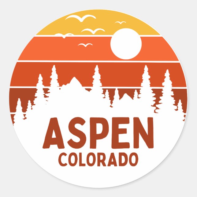 Aspen, Colorado Classic Round Sticker (Front)