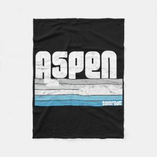 Aspen Colorado Co Mountain Retro Vintage Skiing Hi Fleece Blanket
