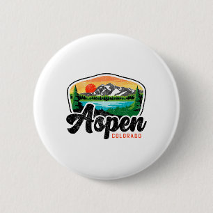 Aspen Colorado Co Mountain Skiing Vintage 80s Aspe 6 Cm Round Badge