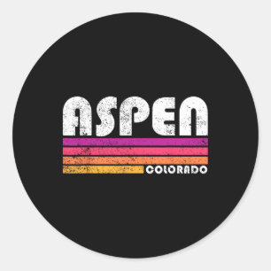 Aspen Colorado Co Mountain Skiing Vintage 80s Aspe Classic Round Sticker