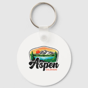 Aspen Colorado Co Mountain Skiing Vintage 80s Aspe Key Ring