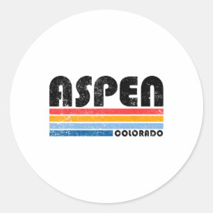 Aspen Colorado Co Mountain Skiing Vintage Aspen Sk Classic Round Sticker