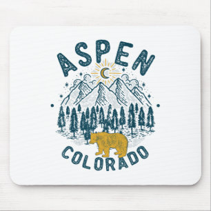 Aspen Colorado Co Mountain Skiing Vintage Aspen Sk Mouse Pad