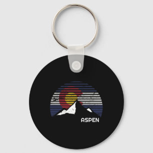 Aspen Colorado Flag - Co Bluebird Day Mountain Key Ring