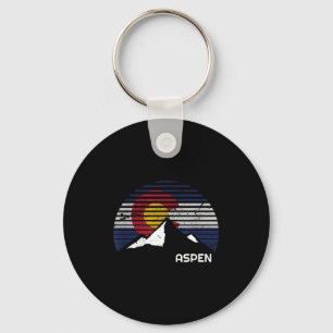 Aspen colorado flag - co bluebird day mountain key ring