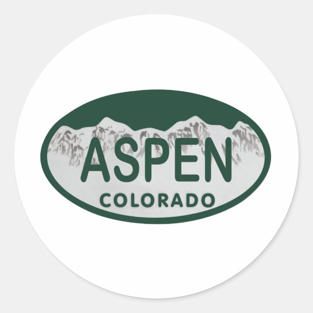 Aspen Colorado license plate Classic Round Sticker (Front)