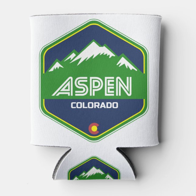 Aspen Colorado Mountain Can Cooler (Front)