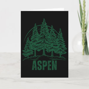 Aspen Colorado Mountains Ski Pine Tree Outdoor Usa Card