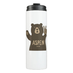 Aspen Colorado Peace Bear Thermal Tumbler