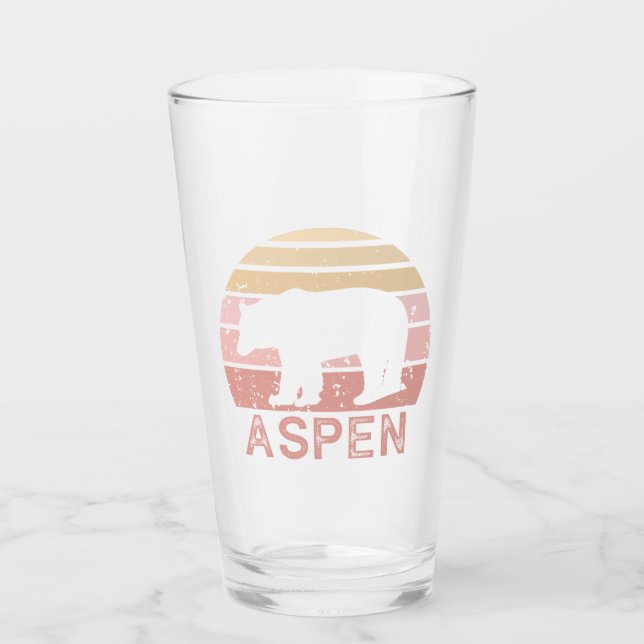 Aspen Colorado Retro Bear Glass (Front)
