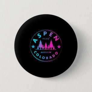 Aspen colorado - retro big mountain forest 6 cm round badge