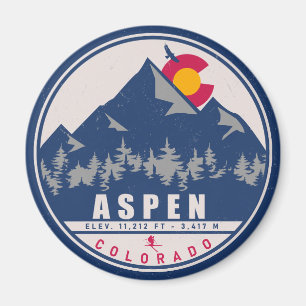 Aspen Colorado Retro Sunset Souvenirs 80s Magnet