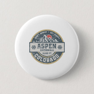 Aspen Colorado Rocky Mountains Tee Hiking Camping 6 Cm Round Badge
