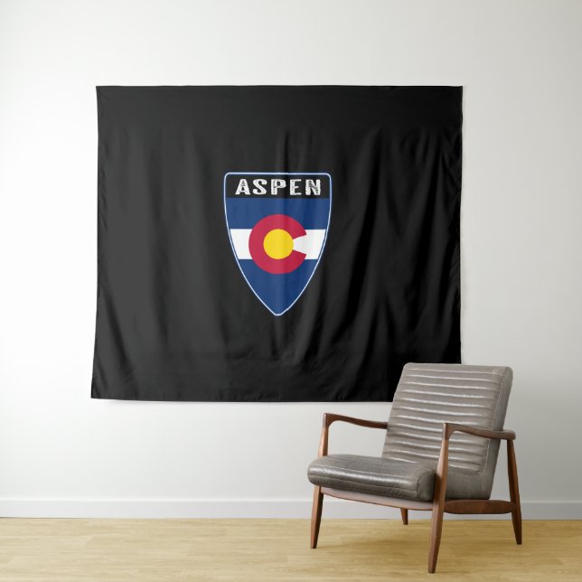 Aspen Colorado Shield Tapestry (In Situ (Horizontal))