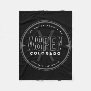 Aspen Colorado Ski Fleece Blanket