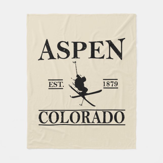 Aspen Colorado ski Fleece Blanket (Front)