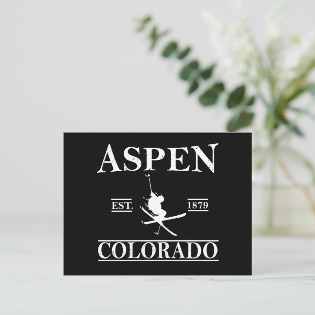 Aspen Colorado ski Holiday Postcard (Standing Front)