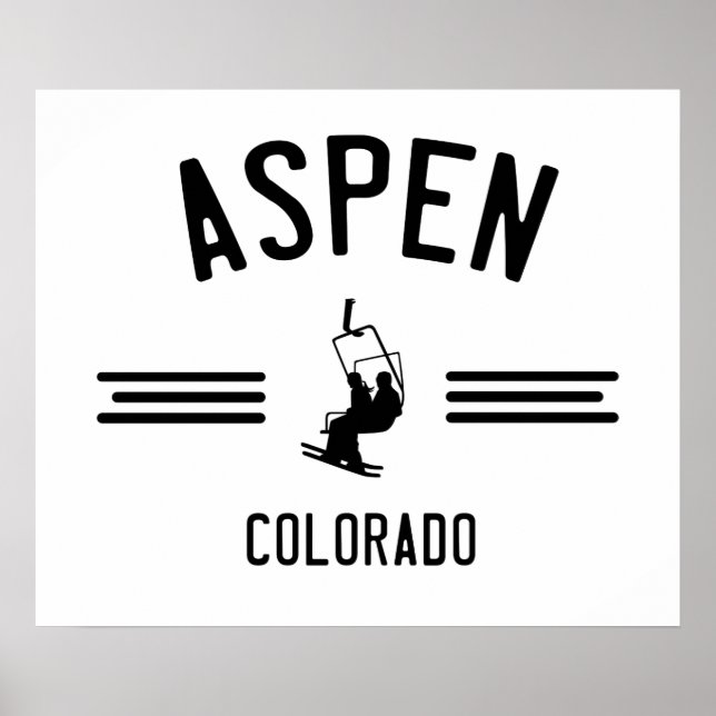 Aspen Colorado Ski Lift Poster (Front)
