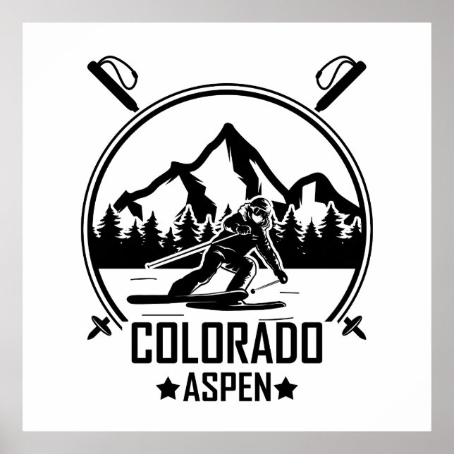 Aspen Colorado Ski Poster (Front)