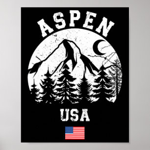 Aspen Colorado Ski Resort Alpine Skiing American F Poster