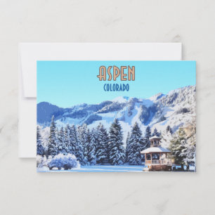 Aspen Colorado Ski Resort Mountains Flat Card