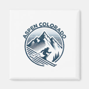 Aspen Colorado Ski Resort Winter Skiing Magnet