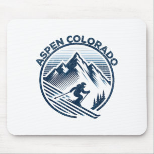 Aspen colorado ski resort winter skiing mouse pad