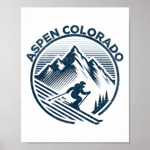 Aspen Colorado Ski Resort Winter Skiing Poster