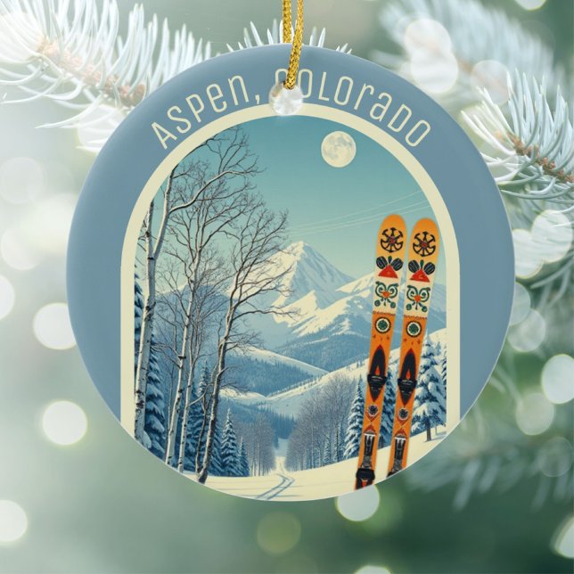 Aspen Colorado ski souvenir  Ceramic Ornament (Creator Uploaded)