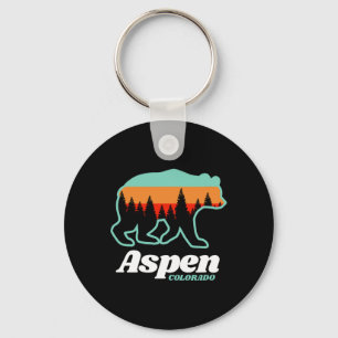 Aspen Colorado Skiing Snowboarding Bear Key Ring