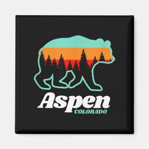 Aspen colorado skiing snowboarding bear  magnet