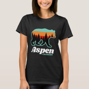 Aspen Colorado Skiing Snowboarding Bear  T-Shirt