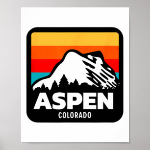 Aspen Colorado Skiing Snowboarding Family Trip Poster
