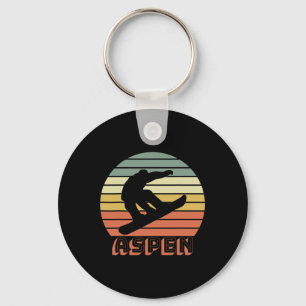 Aspen Colorado Snowboard Retro Sunset 1  Key Ring