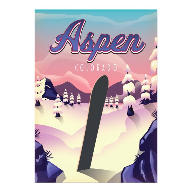 Aspen Colorado Snowboarding Poster (Front)